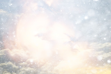 Wall Mural - abstract sky background / blurred texture spring sky, clouds landscape wallpaper