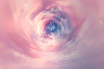 Wall Mural - swirling sky background with clouds / beautiful watercolor clouds background, spring sunset, beautif