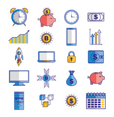 Poster - bundle of economy and finances icons