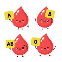 Cute Happy Healthy Smiling Blood Drop Character