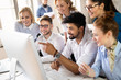 © NDABCREATIVITY - Group of business people and designers.They working on new project.Startup concept.