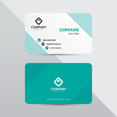 Poster - Modern business card design template. Green tosca color element clean composition.