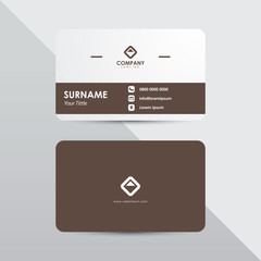 Poster - Modern business card design template. Brown color element clean composition.