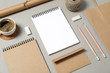 © Atlas - Mockup. Corporate stationery on grey background, copy space