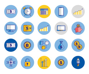 Poster - bundle of economy and finances icons