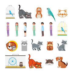 Sticker - bundle of pet shop icons