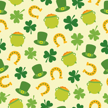 Seamless Pattern With Saint Patrick's Day Elements