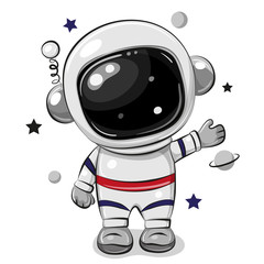 cartoon astronaut isolated on a white background