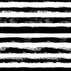 Vector seamless pattern with scribbles stripes. Ink brush texture. Simple monochrome background.