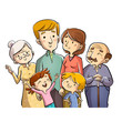 Leinwandbild Motiv grandparents parents and children together in family