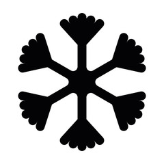 Wall Mural - Snowflake icon. Christmas and winter theme. Simple flat black illustration with rounded corners on white background