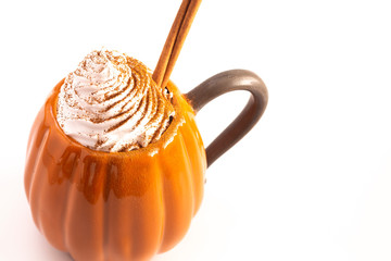 Wall Mural - A Pumpkin Spice Latte Isolated on a White Background