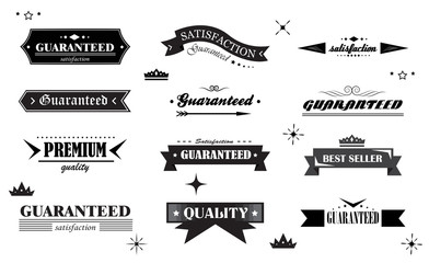 Retro Banner And Ribbon Design Elements. Retro Banners And Labels In Vintage Style Isolated On White Background. Vector Set For Ribbon Logo, Label, Banner And Sticker. Icons for Badge, Stamp And Seal