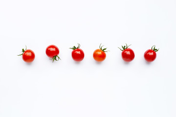 Fresh tomatoes isolated on white background.