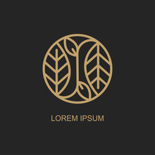 Abstract Leaves Logo Design Templates. Vector Emblem