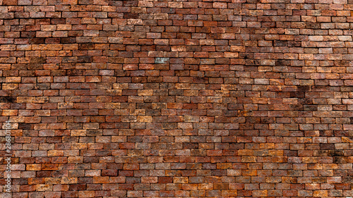 Cuadros en Lienzo Red brick wall texture and background, can be used as wallpaper and background