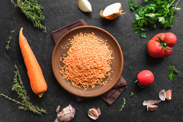 Canvas Print - Lentil soup ingredients