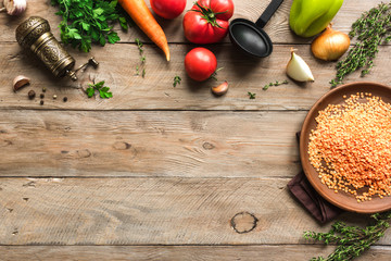 Canvas Print - Lentil soup ingredients