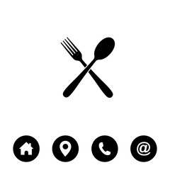 Poster - Fork & Spoon icon vector Restaurant Symbol vector