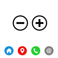 Poster - Plus and minus symbol icon vector