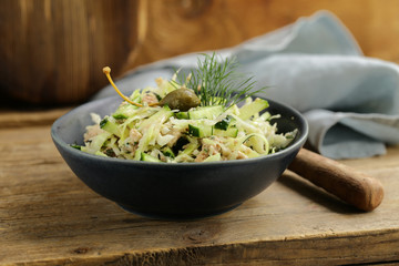 Sticker - cod liver salad for healthy eating