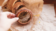 Trdelnik - traditional Czech hot sweet pastry sold in the streets of Prague