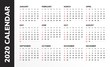 © dimakostrov - Calendar for 2020 new year in clean minimal table simple style. Week Starts on Sunday.