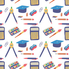 Back to school seamless pattern