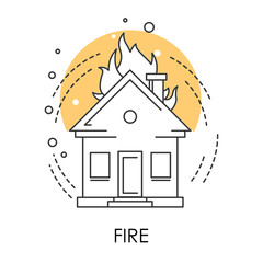 Natural disaster or human fault, fire isolated icon