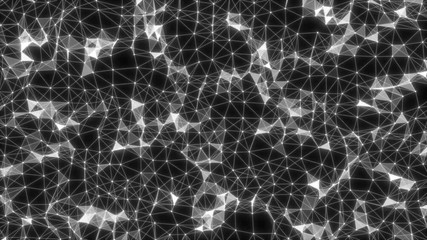 Poster - Abstract wave three-dimensional animation. Dynamic plexus.