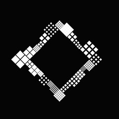 Poster - Minimal diagonal square badge frame - modern monochrome abstract vector illustration with blank space in the middle