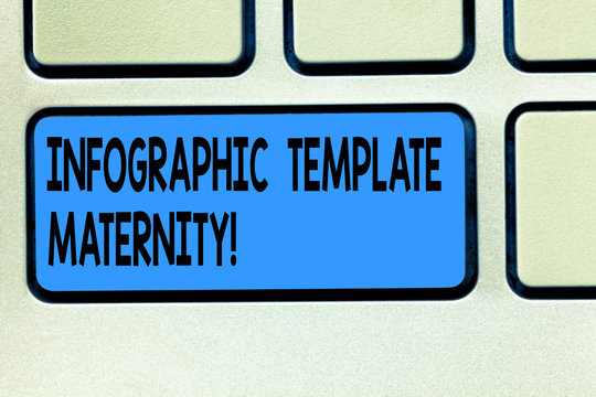 Handwriting text Infographic Template Maternity. Concept meaning Motherhood elements, material and guidelines Keyboard key Intention to create computer message pressing keypad idea