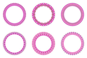 Poster - Isolated mosaic circle frame set - geometrical ornamental abstract vector element from geometric shapes