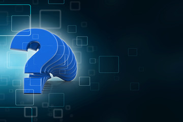 Poster - 3d illustration question mark background