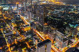 Fototapeta Nowy Jork - Bangkok Skyscraper Cityscape at Twilight Time, Thailand.