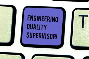 Poster - Writing note showing Production And Maintenance Supervisor. Business photo showcasing Industry control company engineer Keyboard key Intention to create computer message pressing keypad idea
