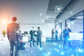 Poster - Businessmen in office, social network