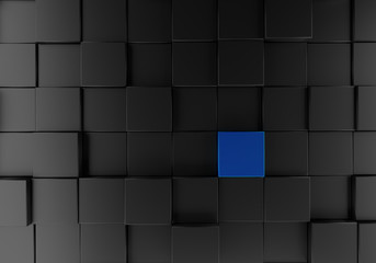 Wall Mural - Black cubes background