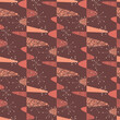 Terracotta colors waves and stars seamless pattern