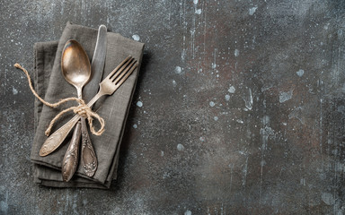 Canvas Print - Rustic table place setting