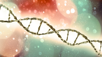 DNA, Deoxyribonucleic acid is a thread-like chain of nucleotides carrying the genetic instructions used in the growth, development, functioning and reproduction of organisms. 3d render