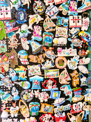 Alghero, Colorful Magnetic Pins outside a touristic shop, Italy, Sardinia, Sassari