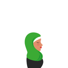 profile of islamic woman with traditional burka