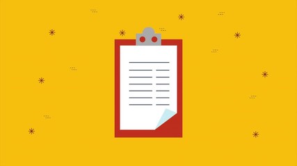 Poster - clipboard with checklist document animation