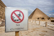 Forbidden to climb the great pyramid of Cheops Giza, Egypt