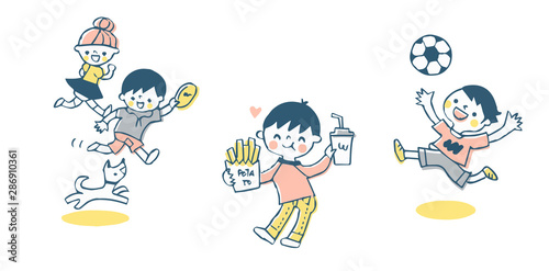 元気な子供 セット ピンク Stock イラスト Adobe Stock 元気な子供 セット ピンク Stock イラスト Adobe Stock