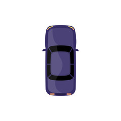 Wall Mural - Auto vehicle or car top view the flat vector illustration isolated on background.