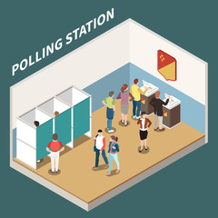 Poster - Polling Station Isometric Background