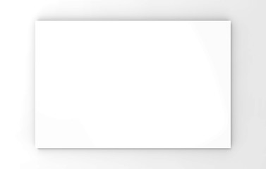 Poster - 3d rendering. Empty White square rectangle paper plate or stage background.