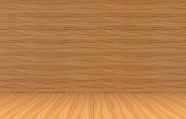 Wall Mural - 3d rendering. brown wood panels wall and floor background for any design texture.